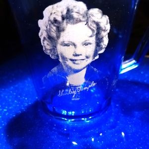 Shirley Temple 5" Small Blue Glass Pitcher